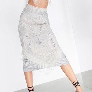 ASOS Sequin & Fringe Skirt